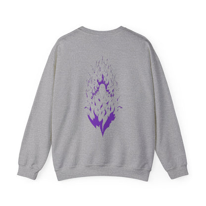 Flame Spirit Crewneck Sweatshirt — Purple Phoenix Back Graphic