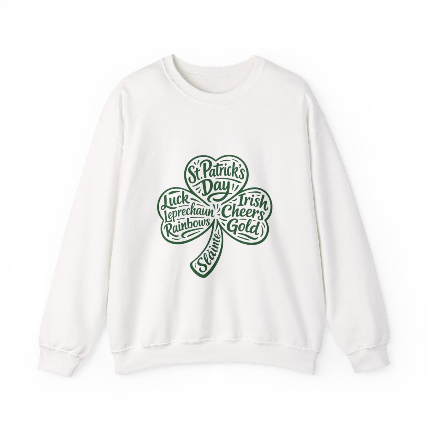 St. Patrick’s Day Shamrock Crewneck Sweatshirt Irish Cheers & Luck Design