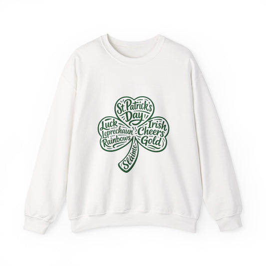 St. Patrick’s Day Shamrock Crewneck Sweatshirt Irish Cheers & Luck Design