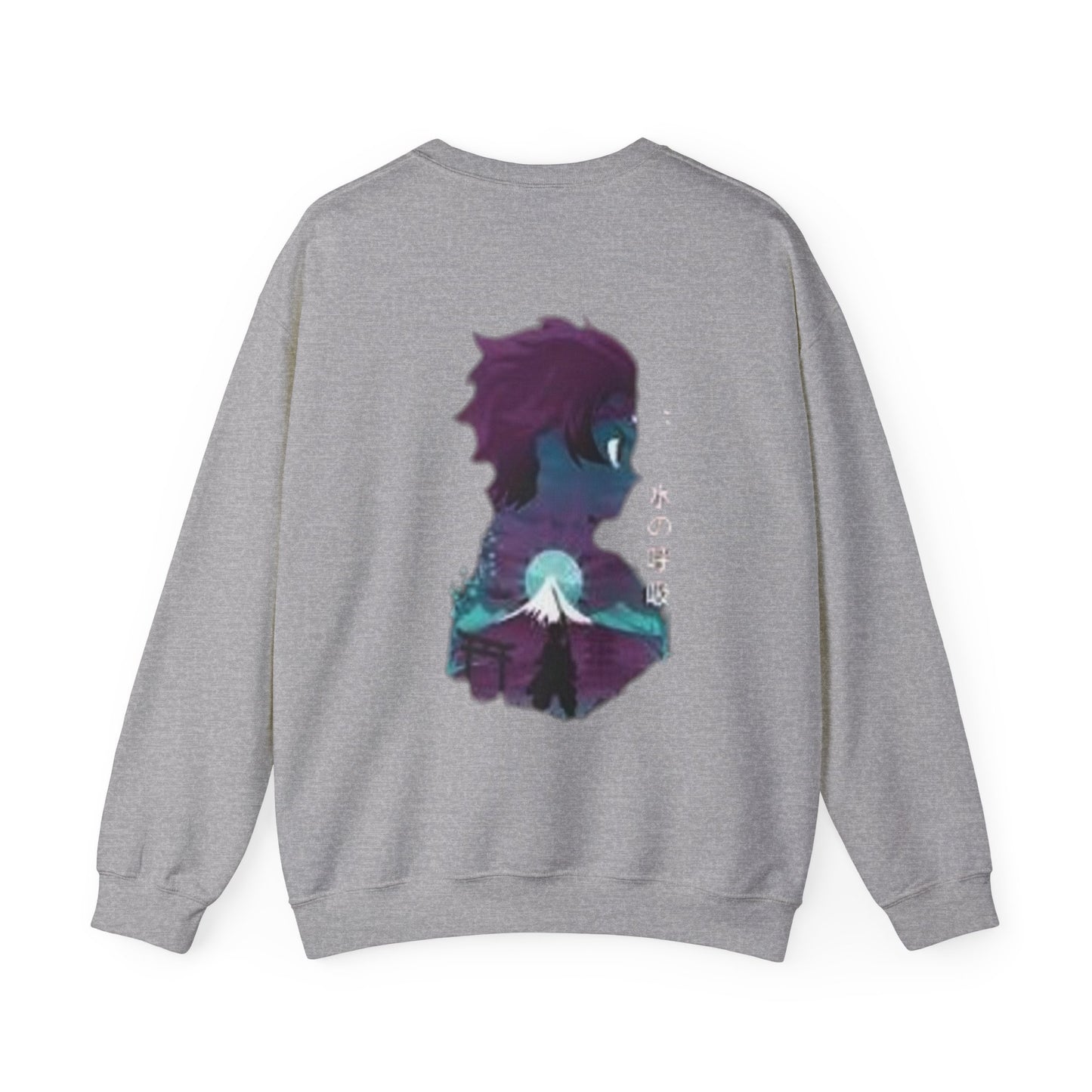 Anime Sweatshirt — Mountain Nightscape with Kanji