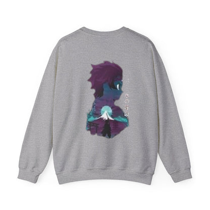 Anime Sweatshirt — Mountain Nightscape with Kanji