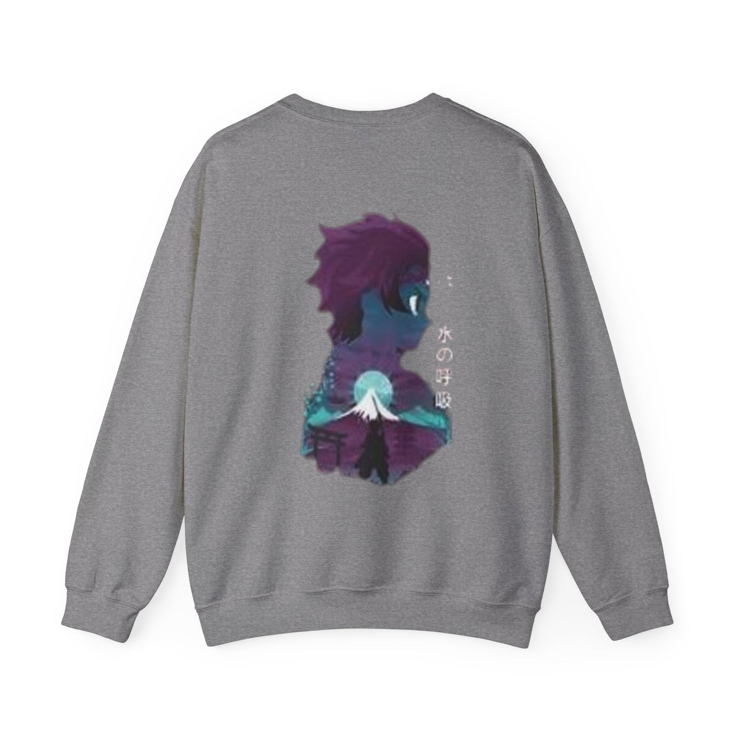 Anime Sweatshirt — Mountain Nightscape with Kanji