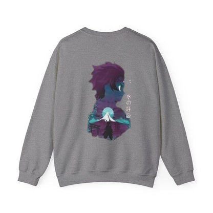 Anime Sweatshirt — Mountain Nightscape with Kanji