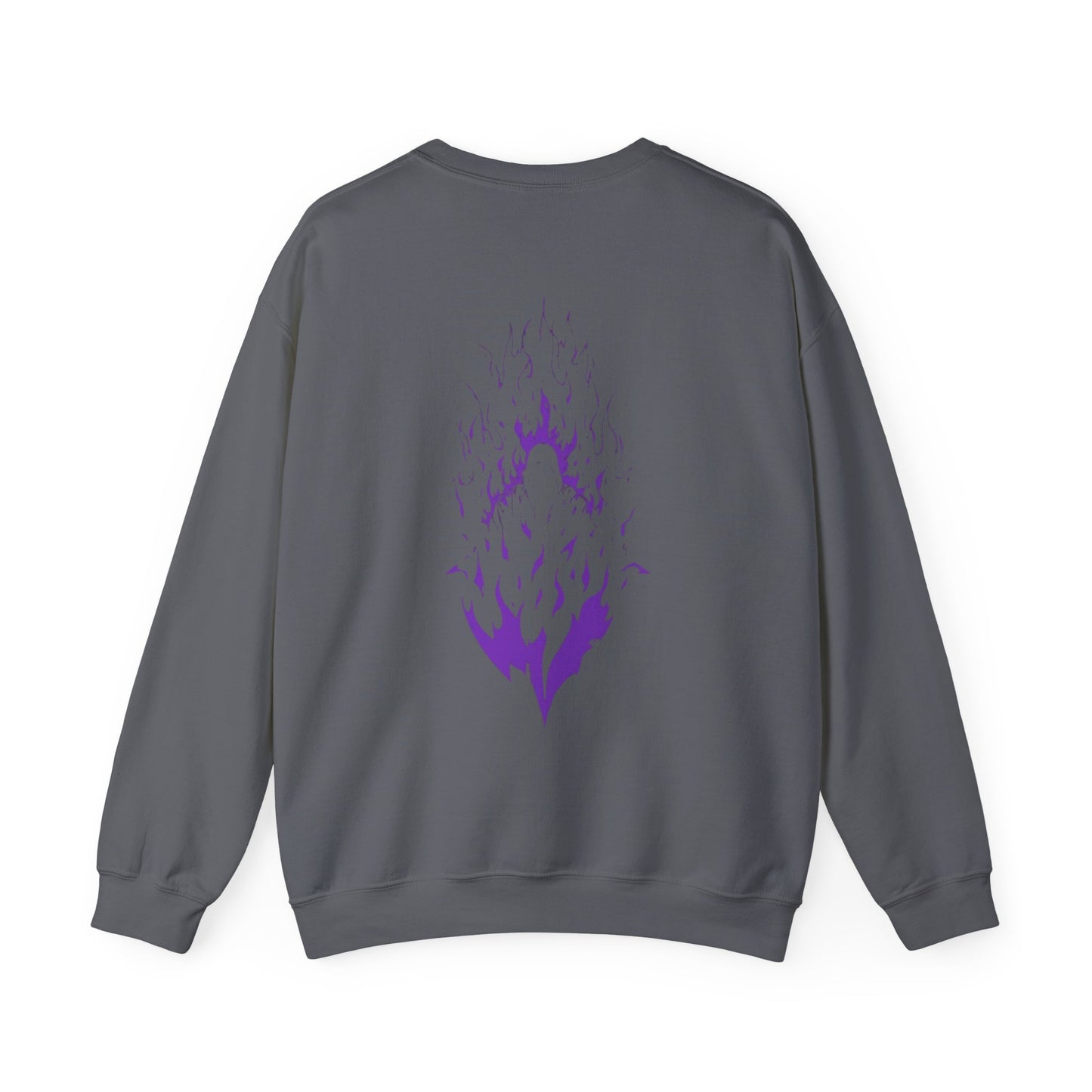 Flame Spirit Crewneck Sweatshirt — Purple Phoenix Back Graphic