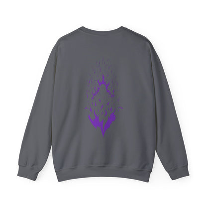 Flame Spirit Crewneck Sweatshirt — Purple Phoenix Back Graphic