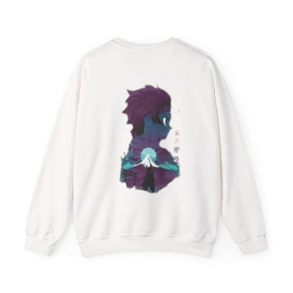 Anime Sweatshirt — Mountain Nightscape with Kanji