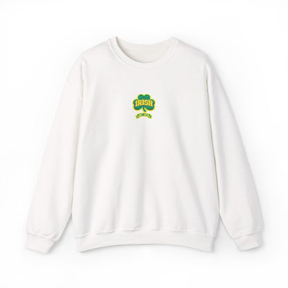 Crewneck Sweatshirt - Green & Yellow Shamrock 'Lucky' Chest Logo (embroidery work)