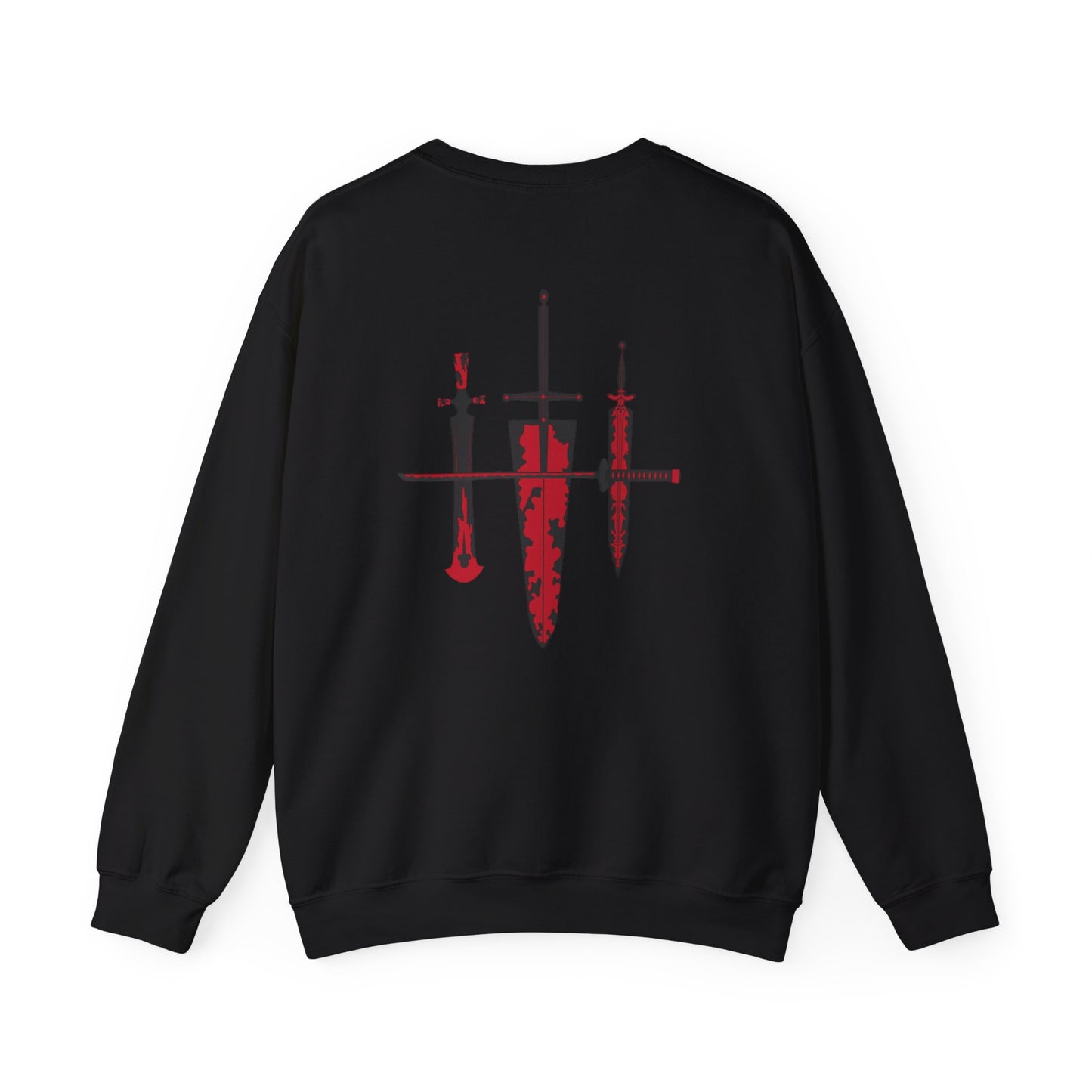 Knife Trio Graphic Sweatshirt - Red Blades Back Print