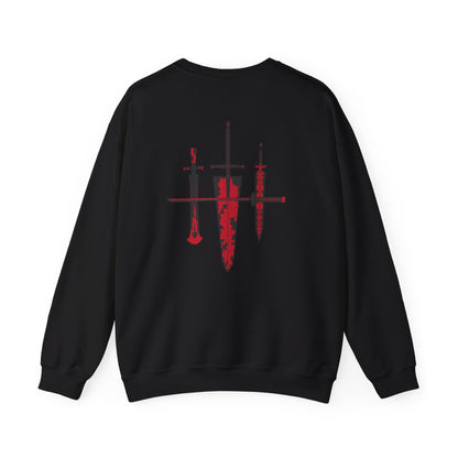 Knife Trio Graphic Sweatshirt - Red Blades Back Print