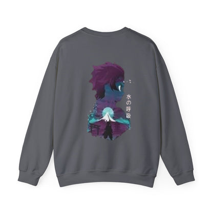 Anime Sweatshirt — Mountain Nightscape with Kanji