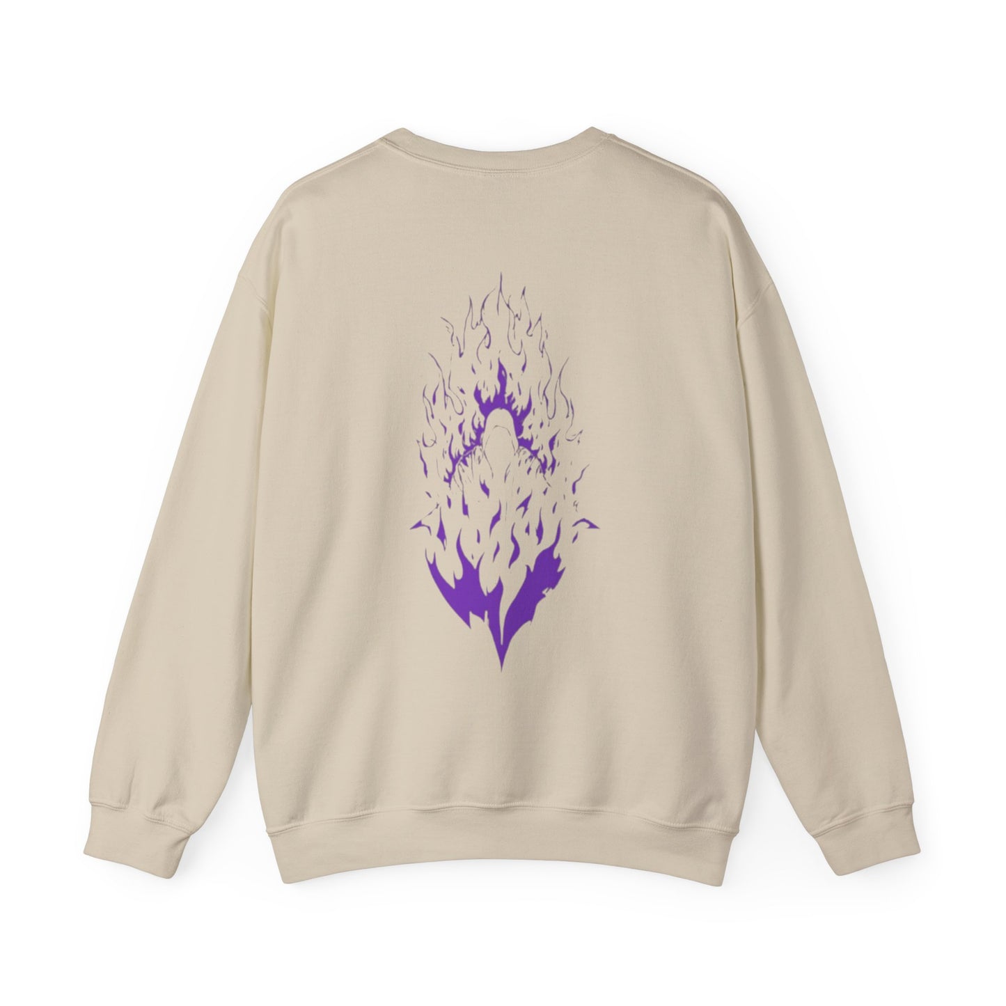 Flame Spirit Crewneck Sweatshirt — Purple Phoenix Back Graphic