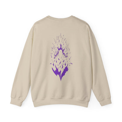 Flame Spirit Crewneck Sweatshirt — Purple Phoenix Back Graphic