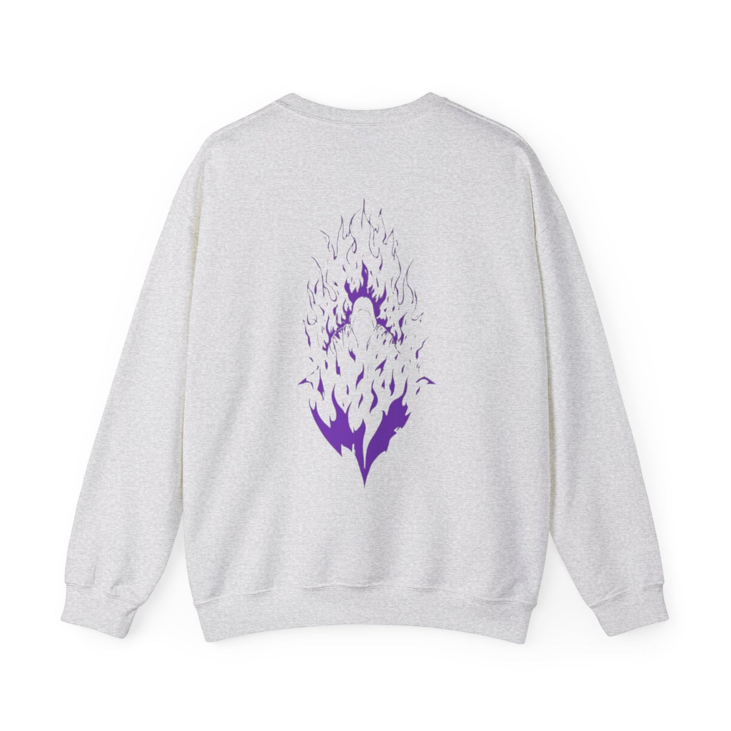 Flame Spirit Crewneck Sweatshirt — Purple Phoenix Back Graphic