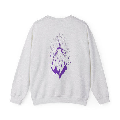 Flame Spirit Crewneck Sweatshirt — Purple Phoenix Back Graphic