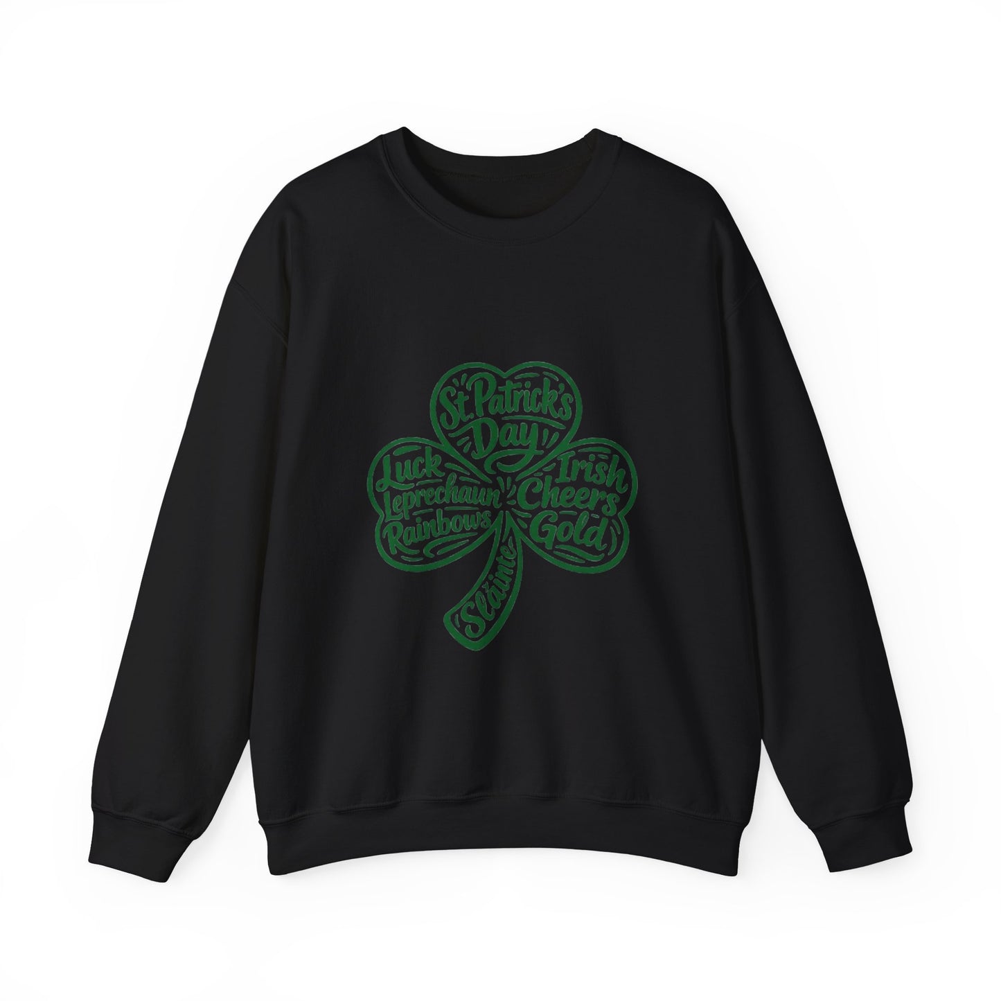 St. Patrick’s Day Shamrock Crewneck Sweatshirt Irish Cheers & Luck Design