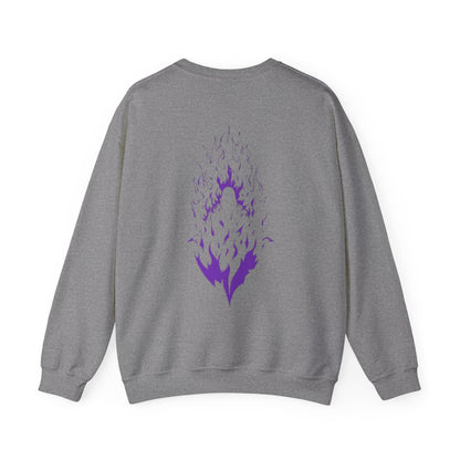 Flame Spirit Crewneck Sweatshirt — Purple Phoenix Back Graphic