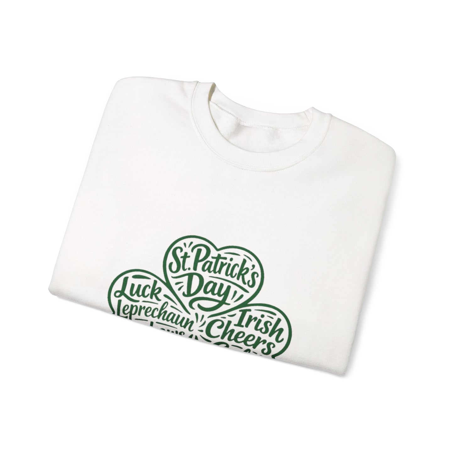 St. Patrick’s Day Shamrock Crewneck Sweatshirt Irish Cheers & Luck Design