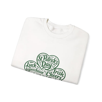 St. Patrick’s Day Shamrock Crewneck Sweatshirt Irish Cheers & Luck Design