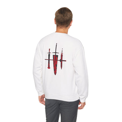 Knife Trio Graphic Sweatshirt - Red Blades Back Print