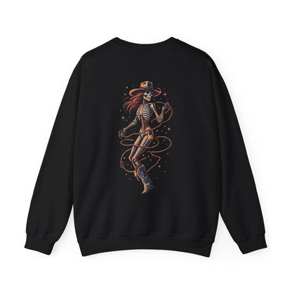 Cowgirl Skeleton Graphic Sweatshirt – Western Halloween Crewneck