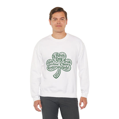 St. Patrick’s Day Shamrock Crewneck Sweatshirt Irish Cheers & Luck Design