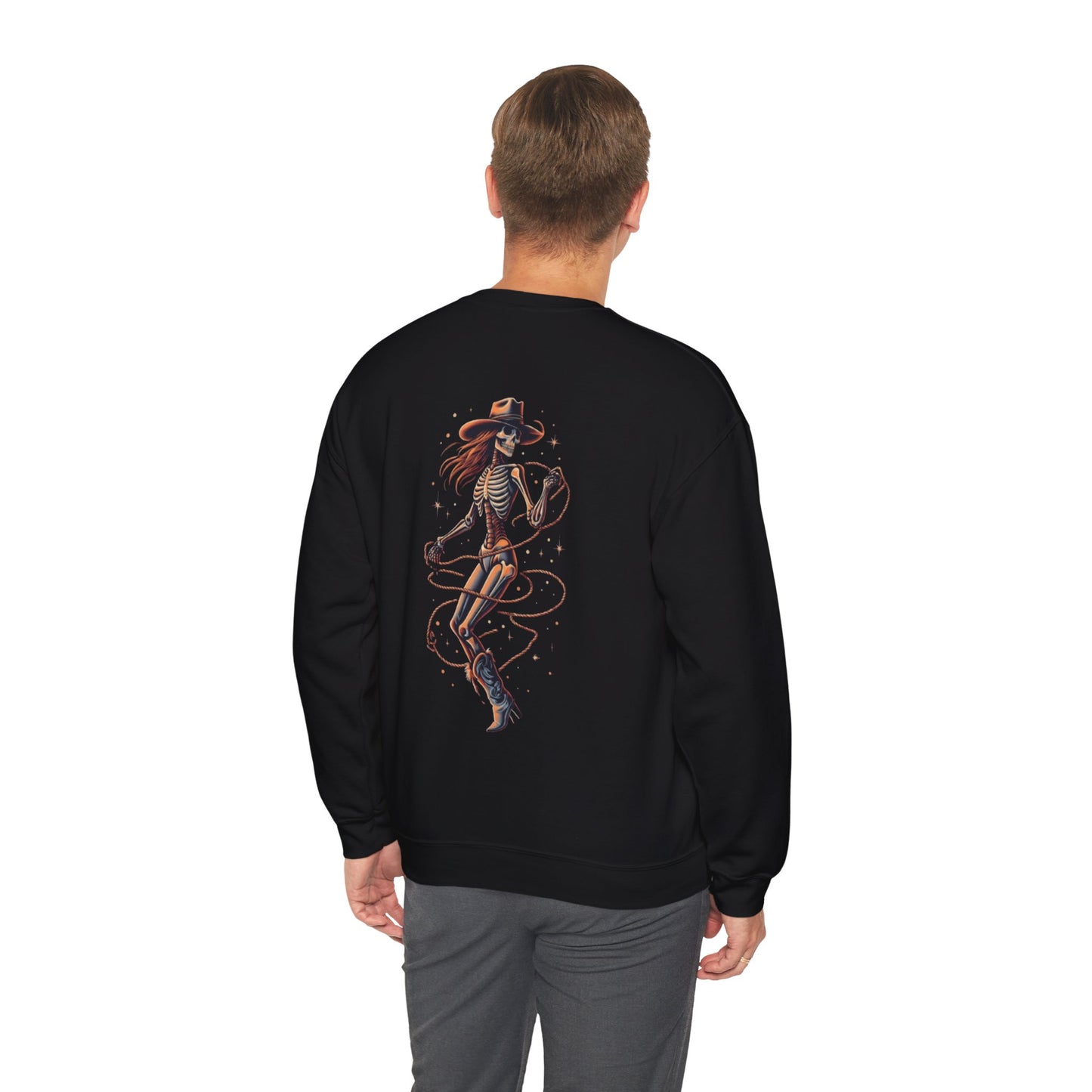 Cowgirl Skeleton Graphic Sweatshirt – Western Halloween Crewneck