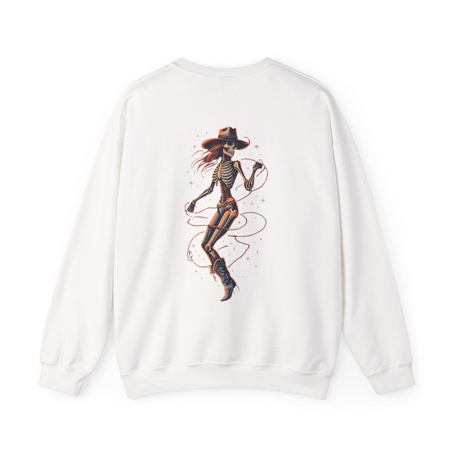 Cowgirl Skeleton Graphic Sweatshirt – Western Halloween Crewneck