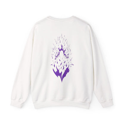 Flame Spirit Crewneck Sweatshirt — Purple Phoenix Back Graphic