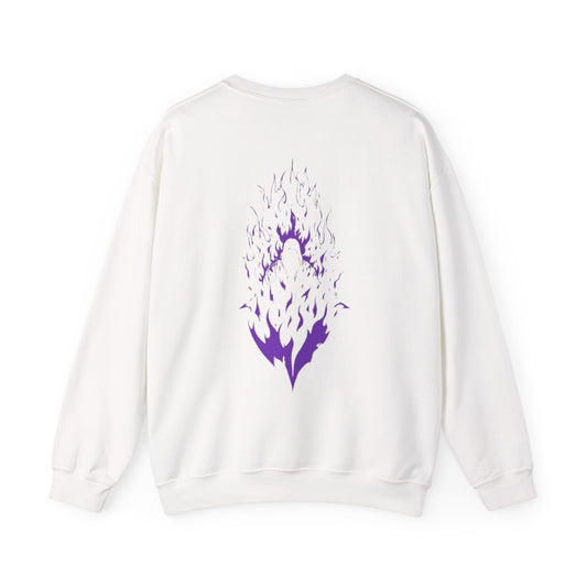 Flame Spirit Crewneck Sweatshirt — Purple Phoenix Back Graphic