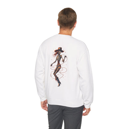 Cowgirl Skeleton Graphic Sweatshirt – Western Halloween Crewneck