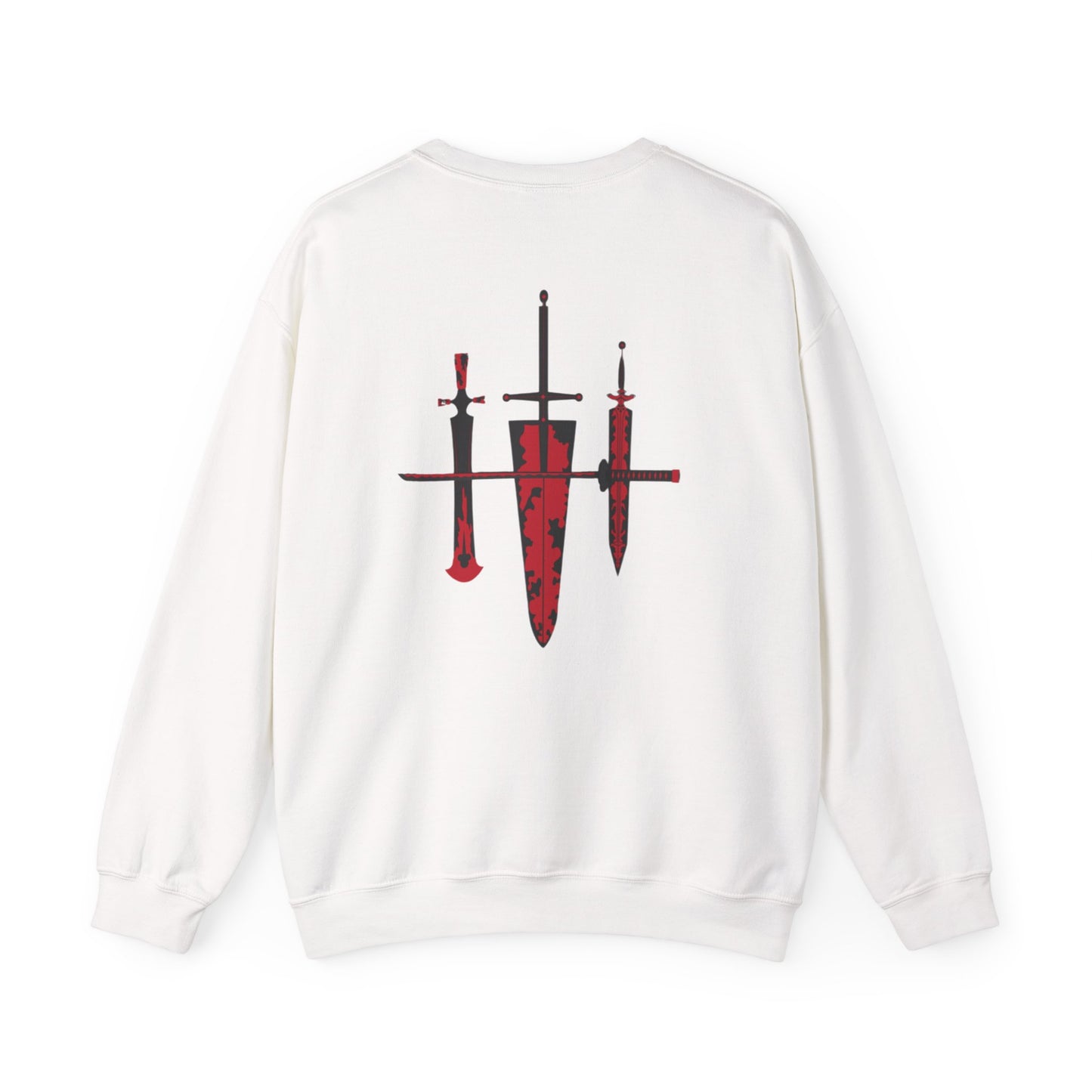 Knife Trio Graphic Sweatshirt - Red Blades Back Print