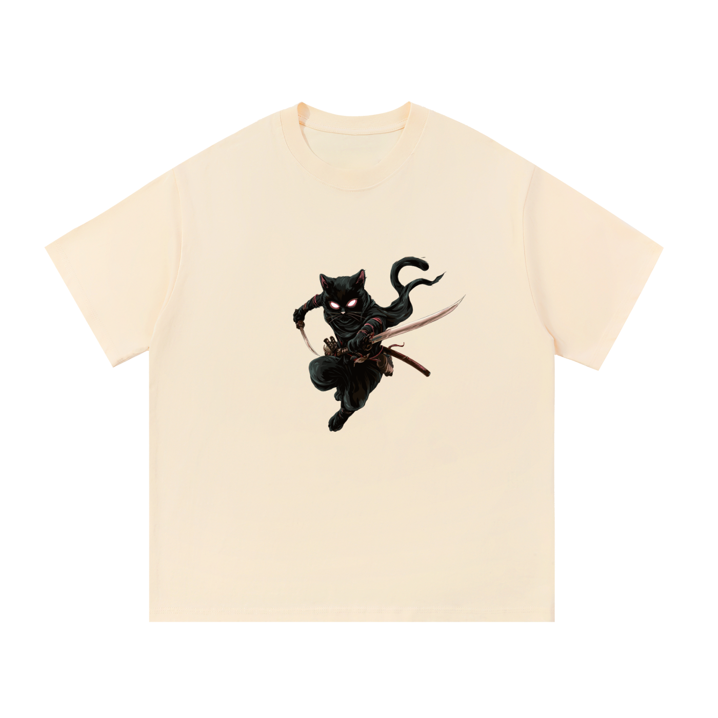 Ninja Cat Essential Graphic Cotton T-Shirt