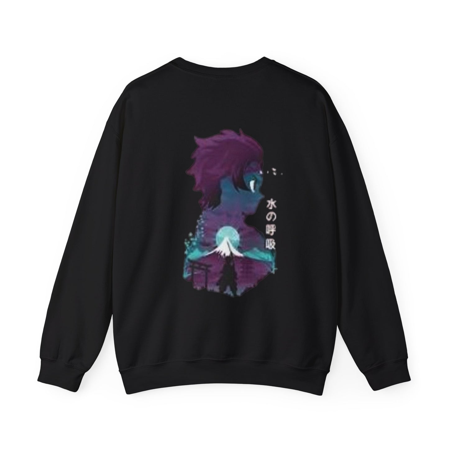 Anime Sweatshirt — Mountain Nightscape with Kanji