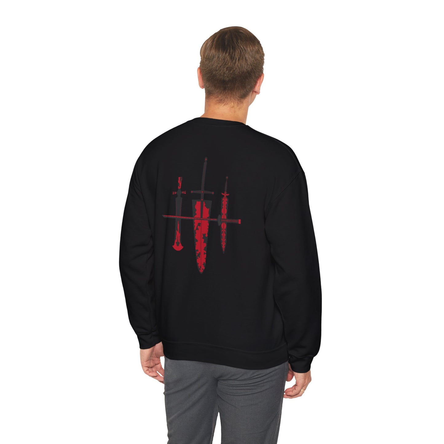 Knife Trio Graphic Sweatshirt - Red Blades Back Print