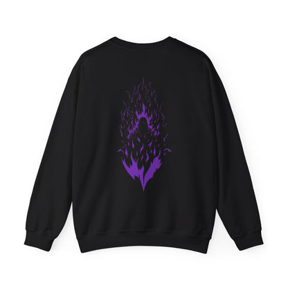 Flame Spirit Crewneck Sweatshirt — Purple Phoenix Back Graphic