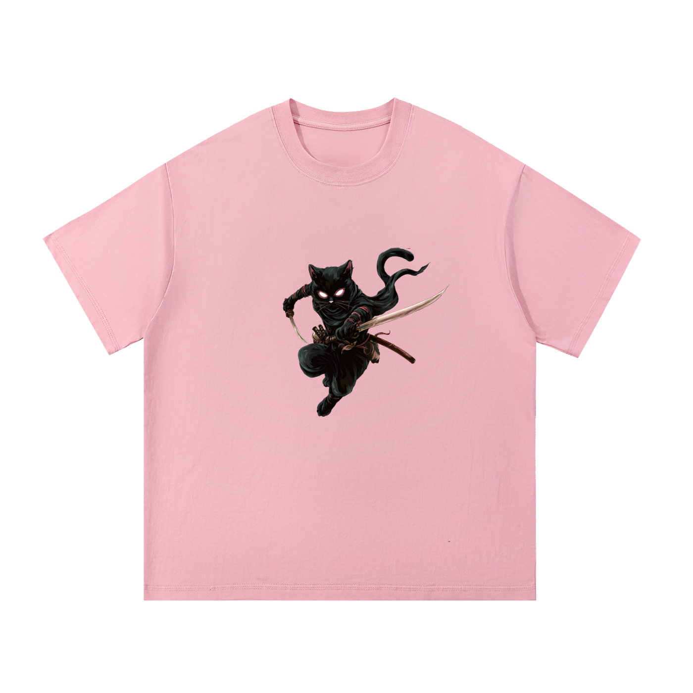 Ninja Cat Essential Graphic Cotton T-Shirt